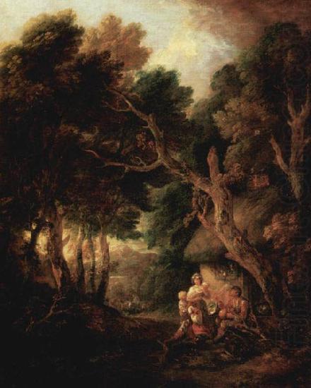 Pfeiferauchender Bauer vor der Huttentxr, Thomas Gainsborough